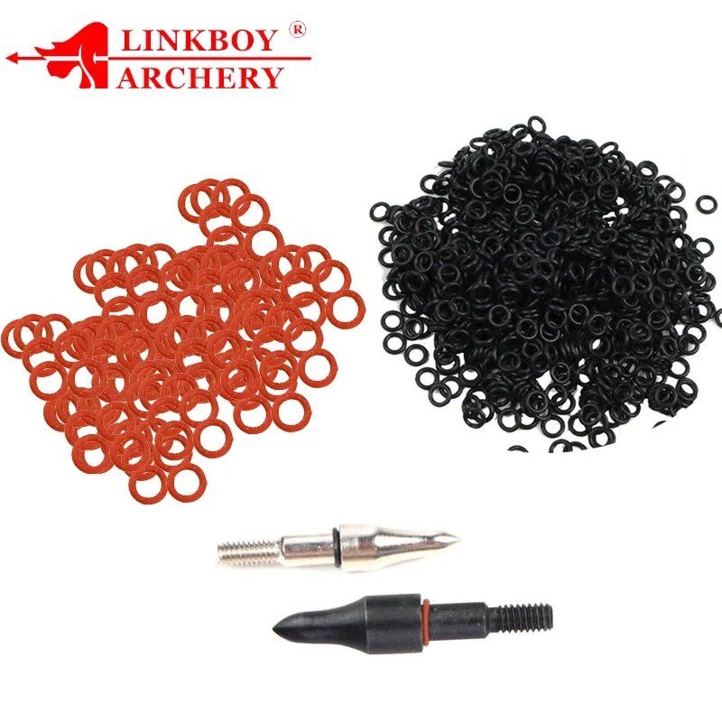 100pcs Archery Arrowhead Points Locks O Ring Rubber Washers Target Broadheads Arrow Point Tips Outdoor Sports Accessories