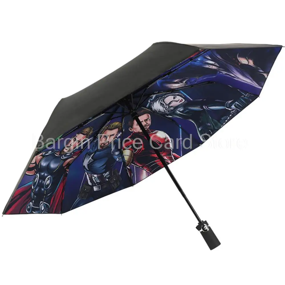 

Marvel Avengers New Design Venom Twisted Three Fold Umbrella for Teenager Spider Man Iron Man Full-automatic Umbrella Hombre