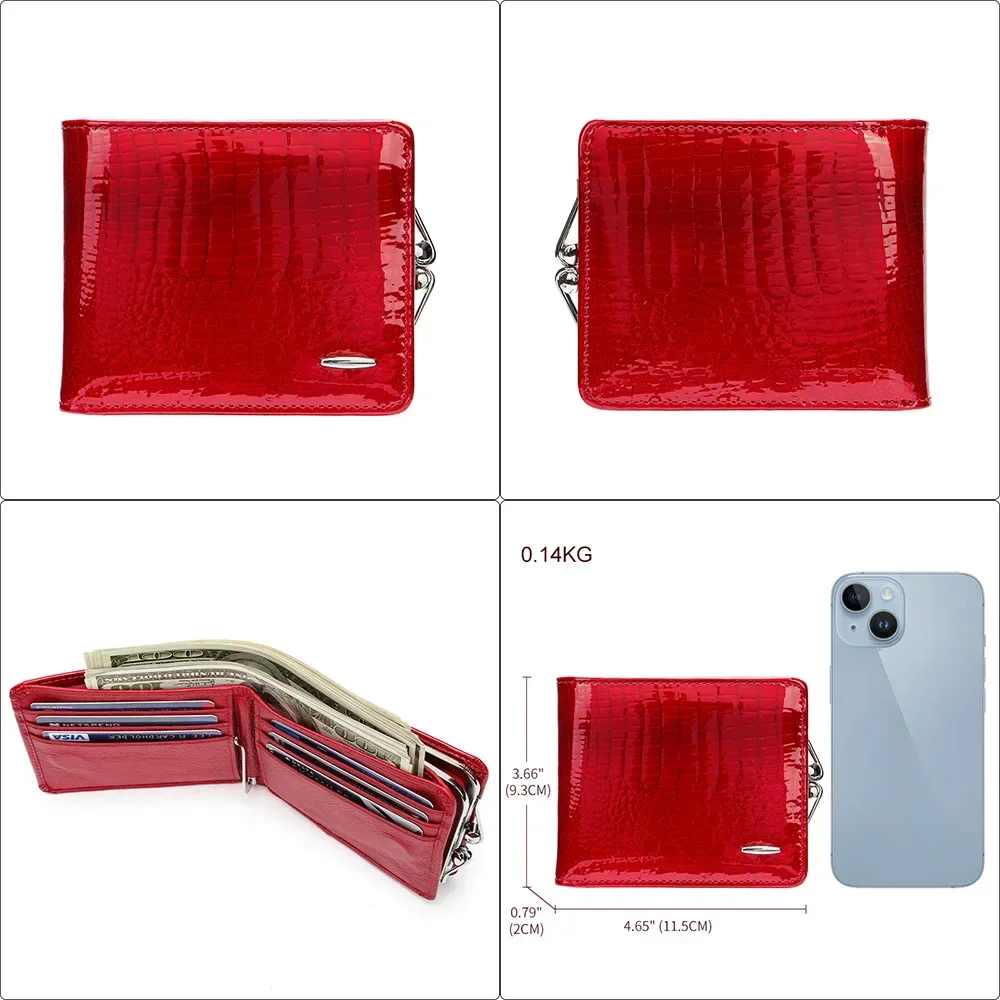 Luxury Designer Woman Wallets for Coins and Cards Genuine Leather Short For Female Ladies Evening Cluthes Clip Purse