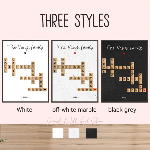 Family Crossword Puzzle Wall Art Sale Prices
