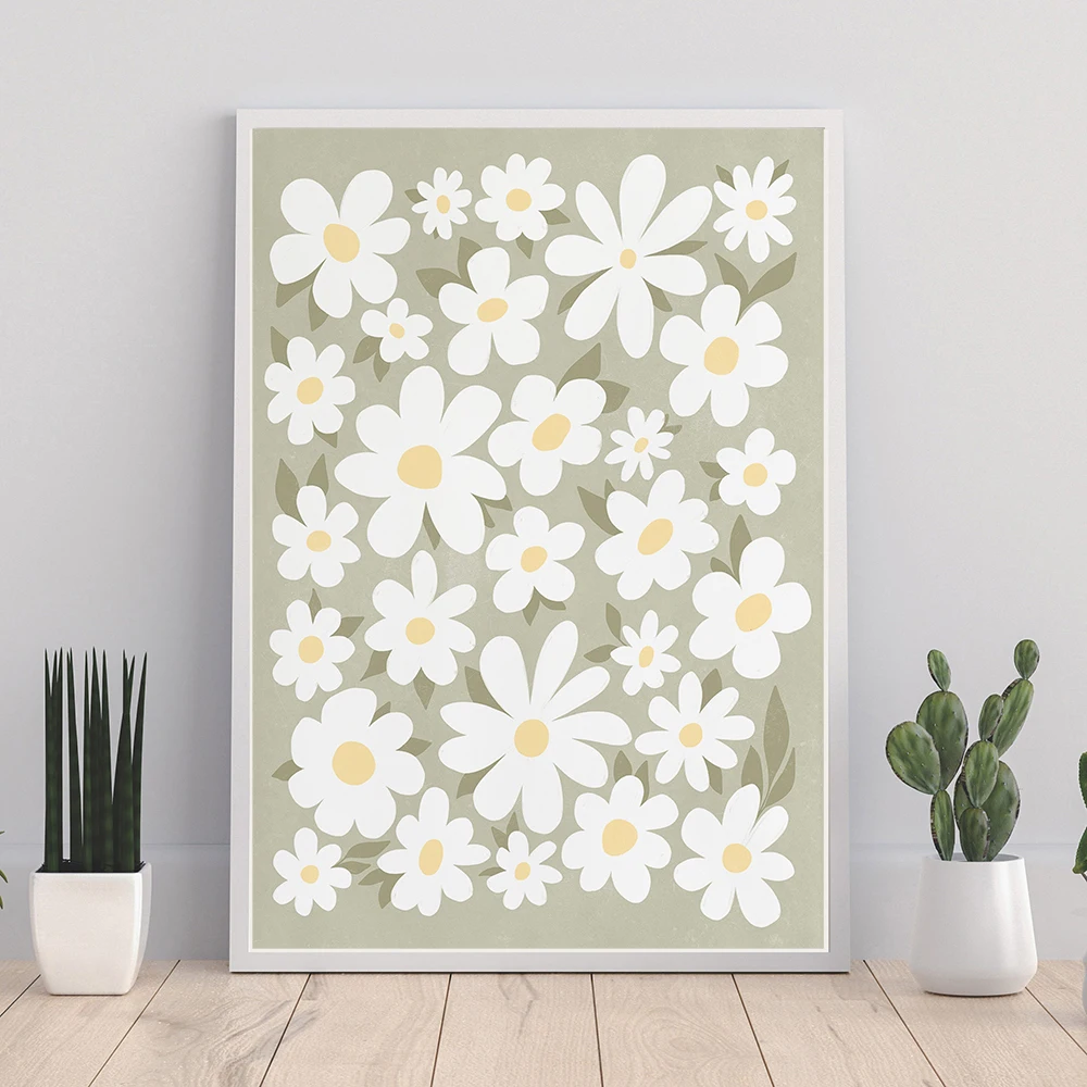 Pinterest Cute Canvas Painting Ideas: Is This Sage Green Daisies Boho Art  Really Worth It?, image size:1000x1000