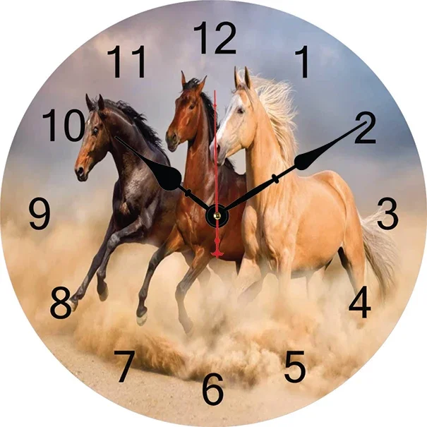 

Настенные часы «бегущие лошади», современный дизайн, украшение для гостиной, спальни, офиса, кухни, художественные настенные часы, домашний декор