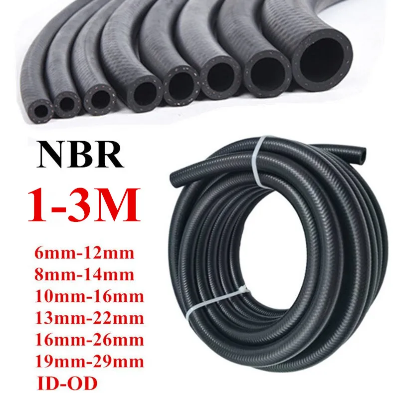 

1/2/3M NBR Petrol Diesel Oil Resistant Rubber Fuel Tube Hose 6 8 10 13 16 19mm Diameter Flexible High Pressure Automobile Pipe
