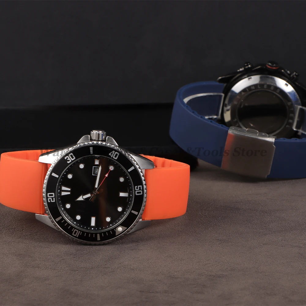 Premium Silicone Quick Release Waterproof Sport Watch Strap - Men's Rubber Wristband in Multiple Sizes