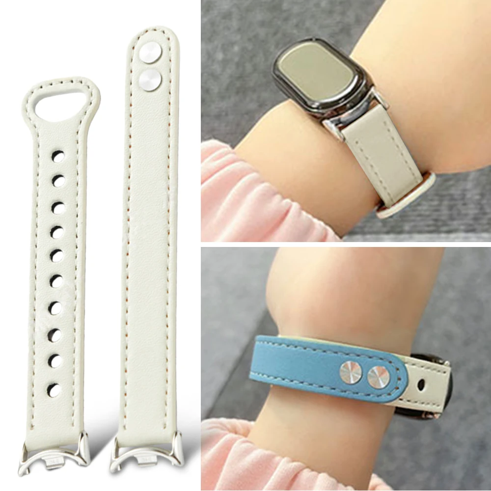 Elegant Leather Strap for Smart Band Watches - Slim Wrist Bracelet Replacement Accessory