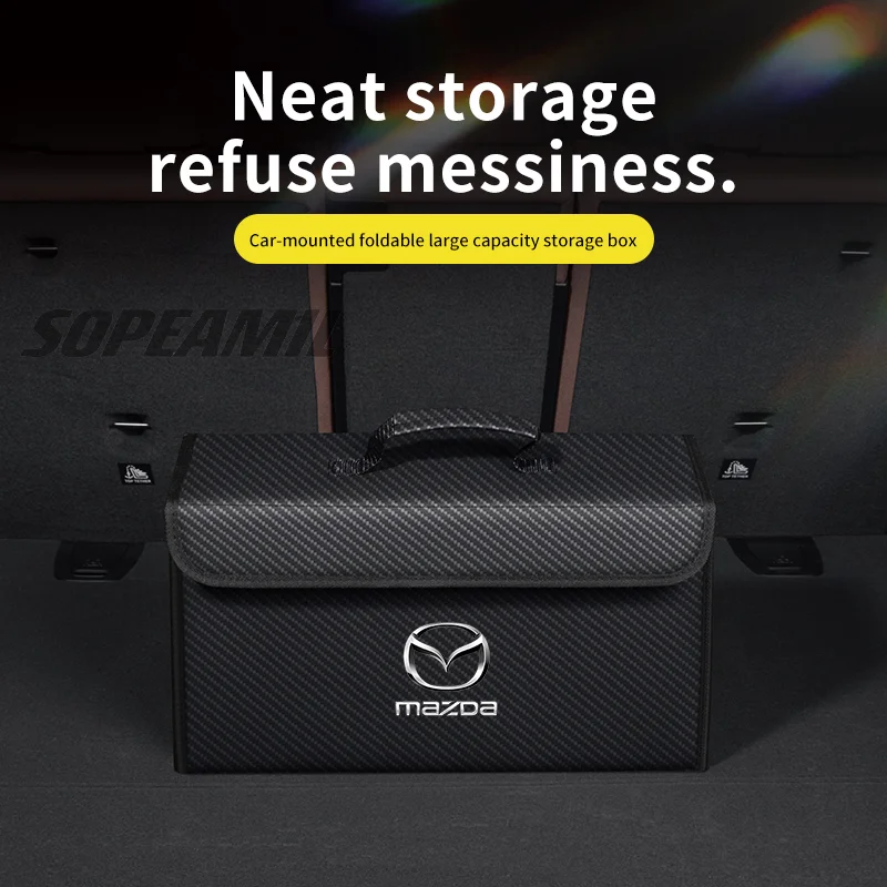 Caja organizadora de maletero de coche, caja trasera, bolsa de almacenamiento para guardar y orden, para Mazda 3 6 SKYACTIV Axela Atenza CX30 CX60 CX70 CX80 CX3 CX5 CX9