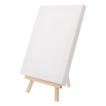 Mini Canvas and Natural Easel Set Party Decoration Painiting Bracket for Outdoor Traveling Landscape Drawing Use 1