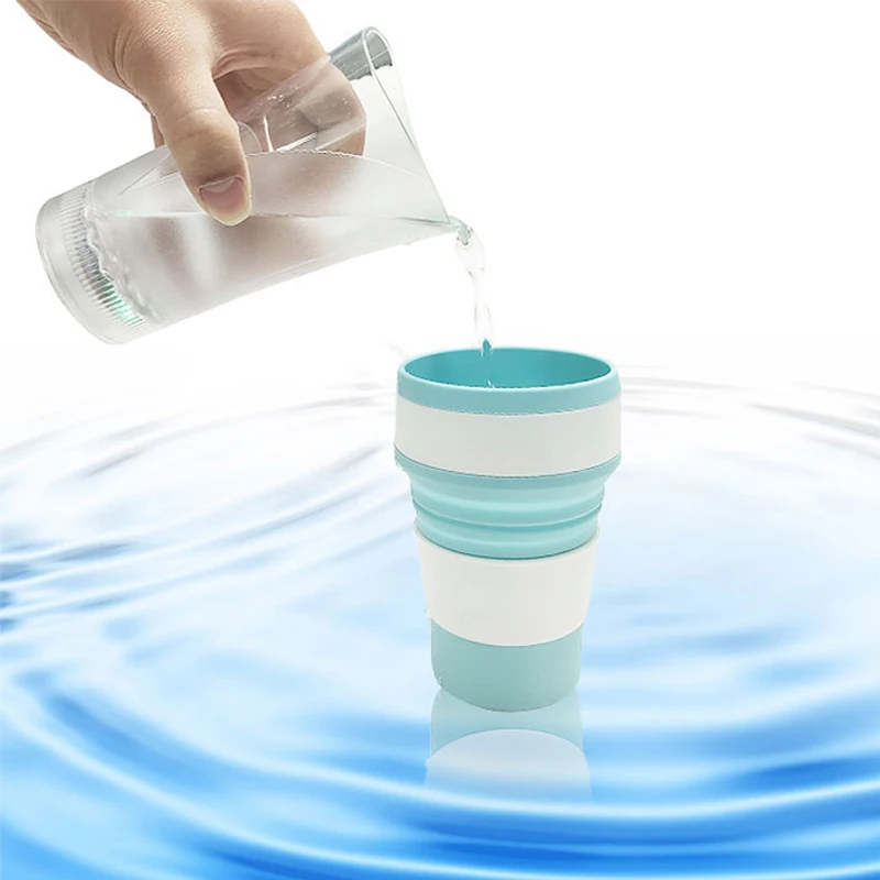 Folding Cup Sport Mug Coffee Foldable Silicon Bpa Free Collapsible Travel Food Grade Silicone Minimalist Color Box