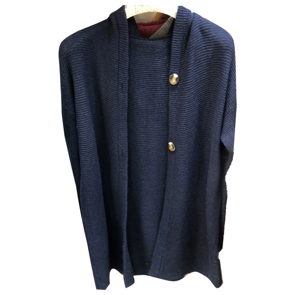 

Attractive Cardigan Knitted Long Sleeve Loose Polyester Slightly Elastic Soft Streetwear Sweater Vintage Solid