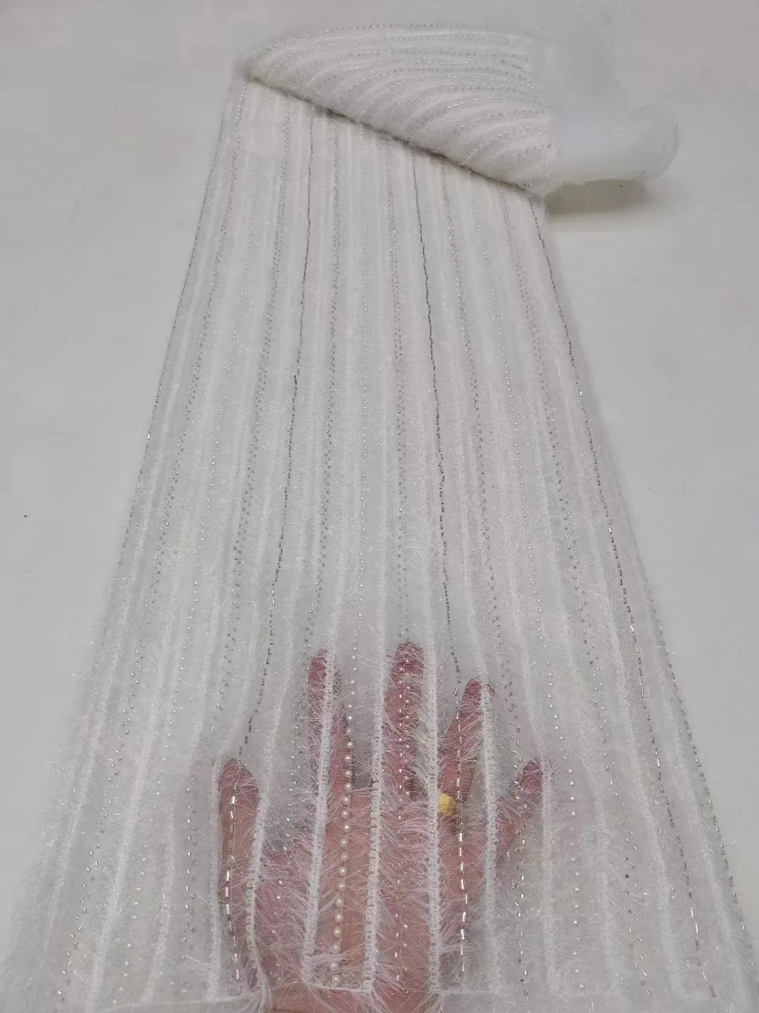 

Роскошные африканские бусины ручной работы кружевная ткань 2023 высокое качество французская вышивка жениха 3D блестки кружевная ткань для шитья TC