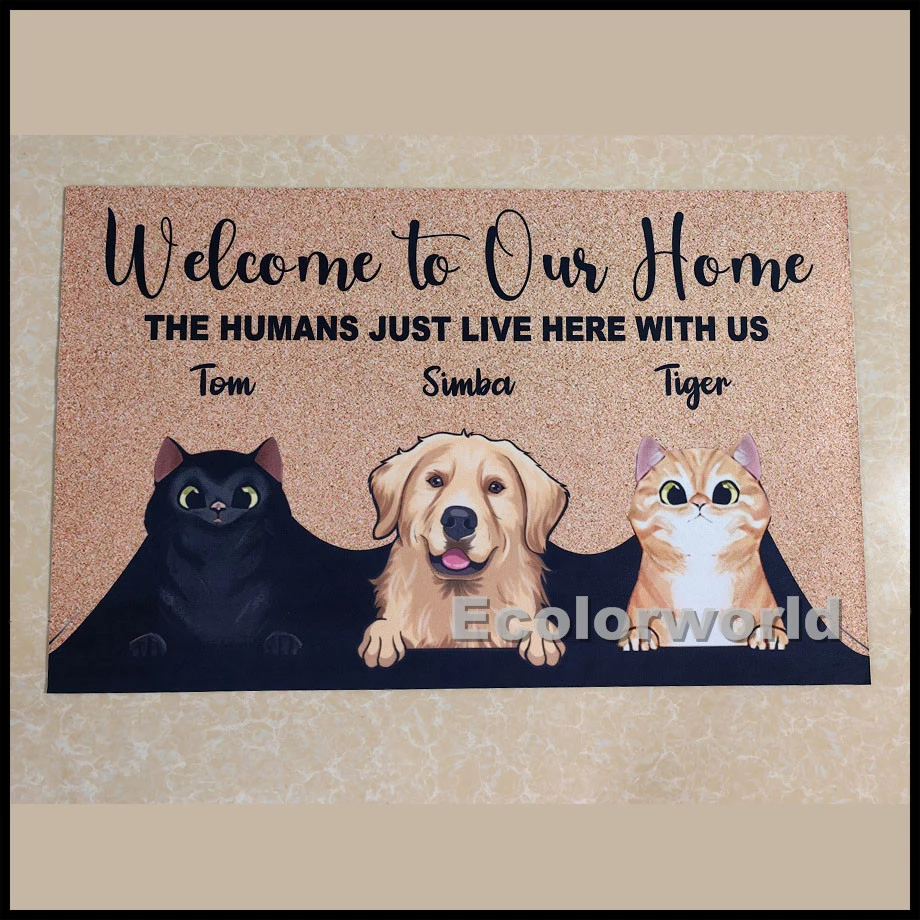 Personalized Dog Cat Doormat Pets Mat Rug Welcome To Our Home