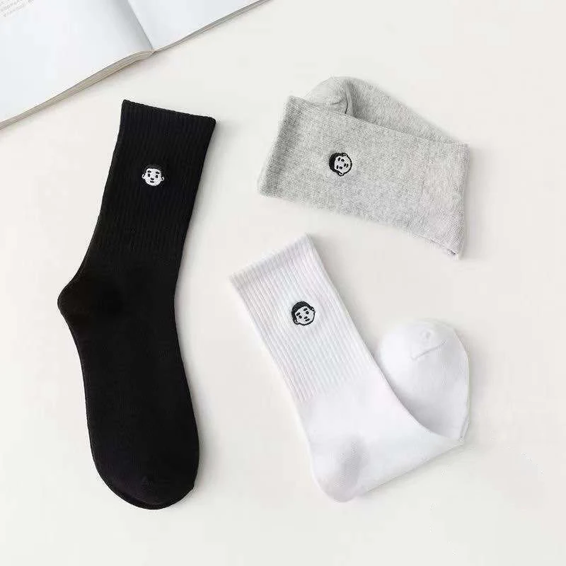 

Носки средней длины для мужчин и женщин, дышащие длинные спортивные носки в студенческом стиле