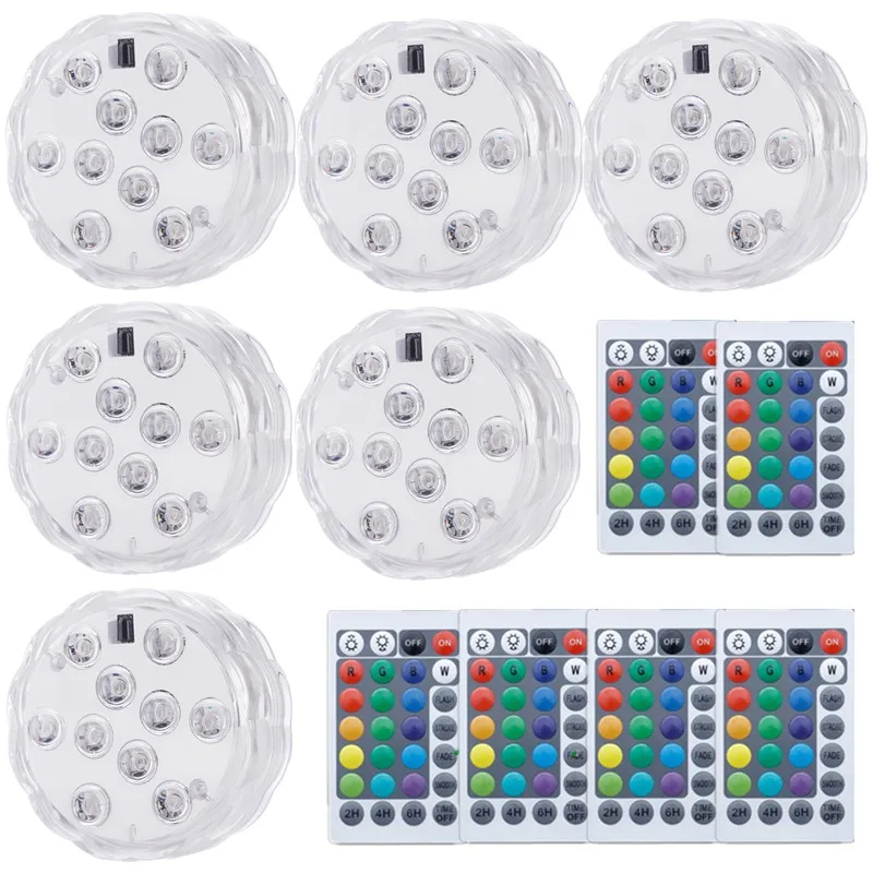 

IP68 Waterproof Multi Color Submersible LED Lights Underwater Night Lamp Tea Light Vase Bowl Wedding Christmas Party Decoration