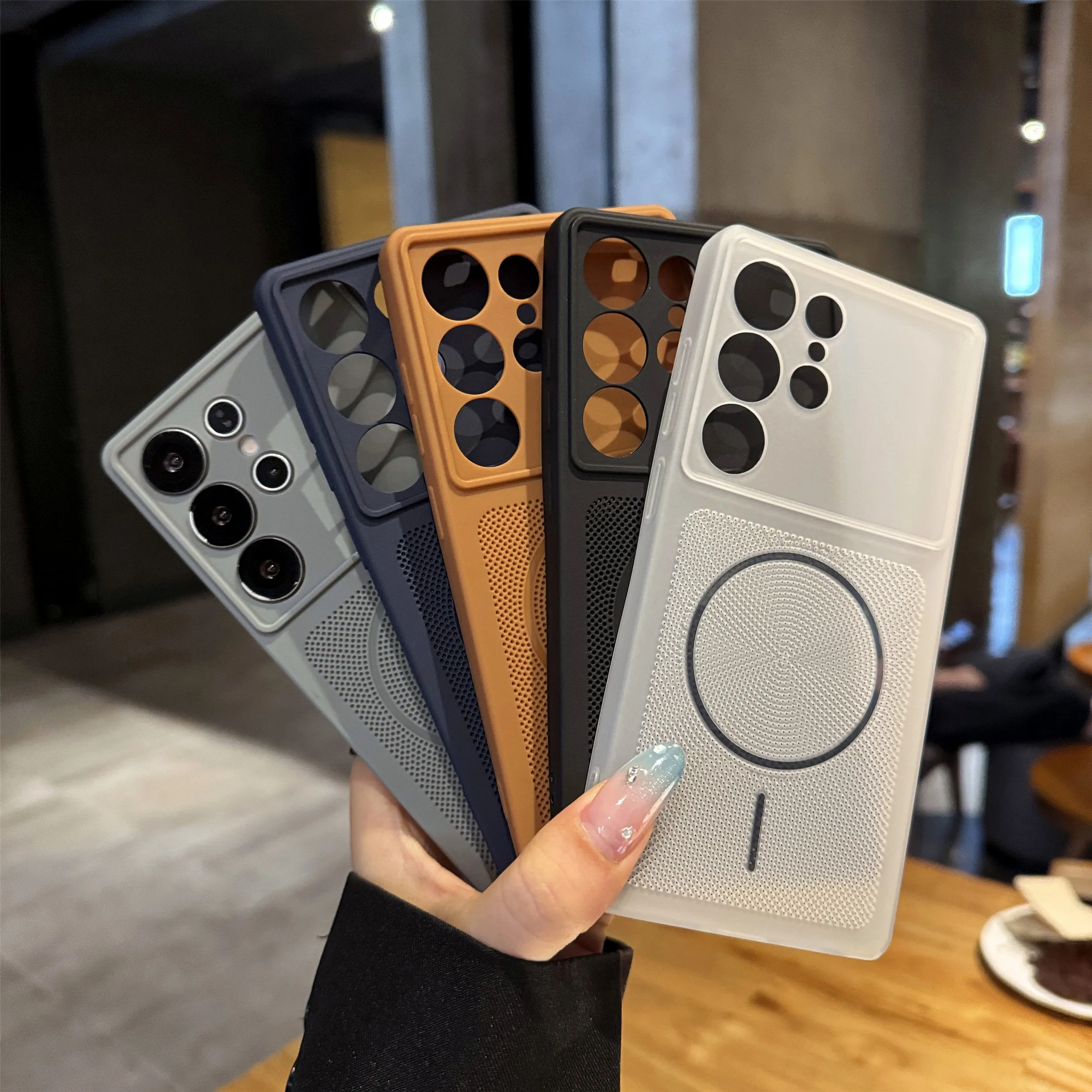 Luxury Honeycomb Breathable TPU Soft Phone Case - Shockproof Matte Cooling Cover