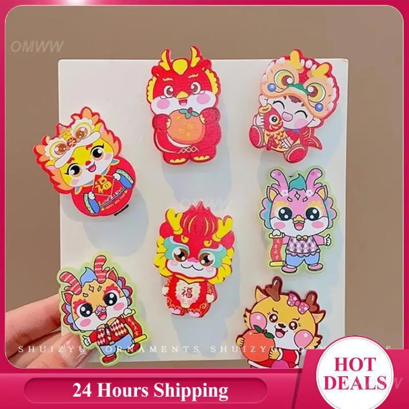 

Креативная заколка для волос мультяшная креативная детская Праздничная заколка для волос Год Дракона боковая заколка Бестселлер красная шпилька для волос