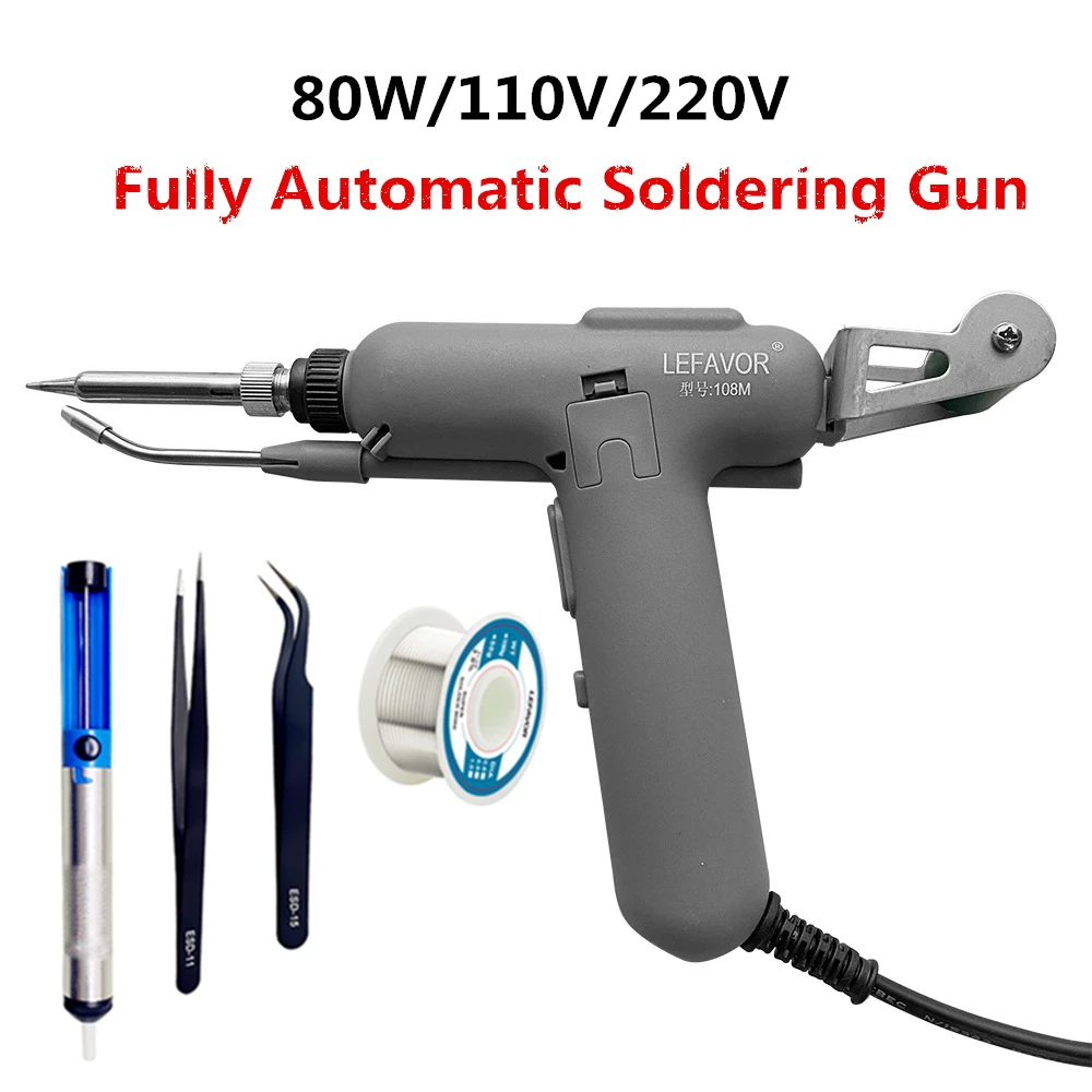 Electric Soldering Iron 110V/220V 80W US/CN/EU/Plug Hand-Held Internal Heating Automatically Send Tin Gun Welding Repair Tools