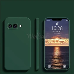 Luxe Silicone Rubber Phone Protector Case - Sleek TPU Design for Pixel 9A (Black Green)