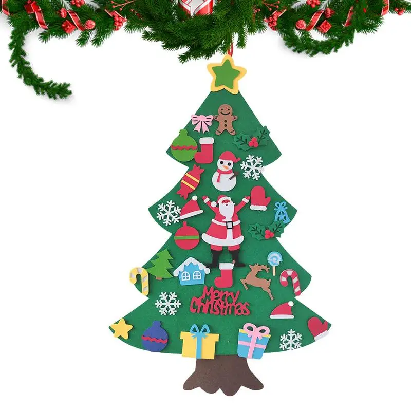 

DIY Felt Christmas Tree Set 3.3ft DIY Wall Felt Christmas Tree With Detachable Stocking Stuffer Reliable Christmas Wall