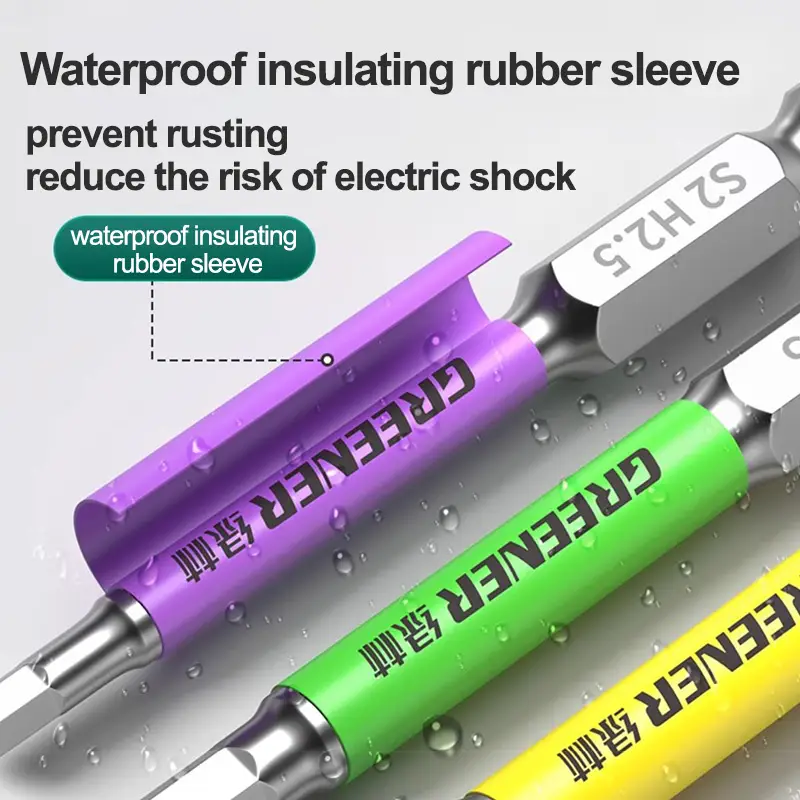 GREENERY Rainbow Hex Key Allen Wrench Screwdriver Bit Set Electric Power Drill Color-Coded Strong Durable Magnetic Repair Tools - Image 6