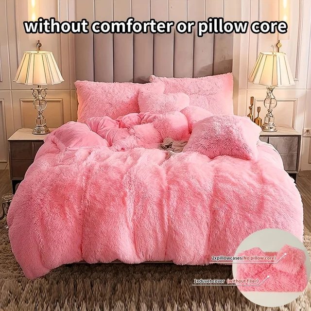 Ensemble de housse de couette luxueux en peluche 3 pièces – Literie confortable et douce, parfaite pour le confort de la chambre à coucher, idéale pour les chambres d'amis et les dortoirs Aesth 1