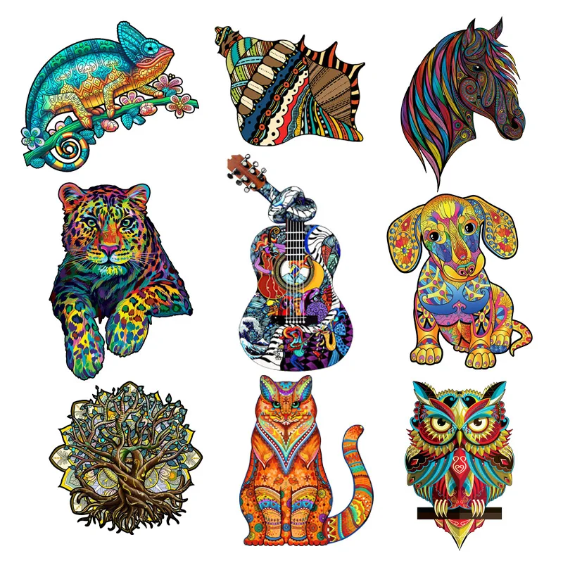 

2022 Guitar Creative Wooden Jigsaw Puzzle for Adults Animal Wooden Puzzles Horse Wood Jigsaw Puzzl Educational Toys For Kids