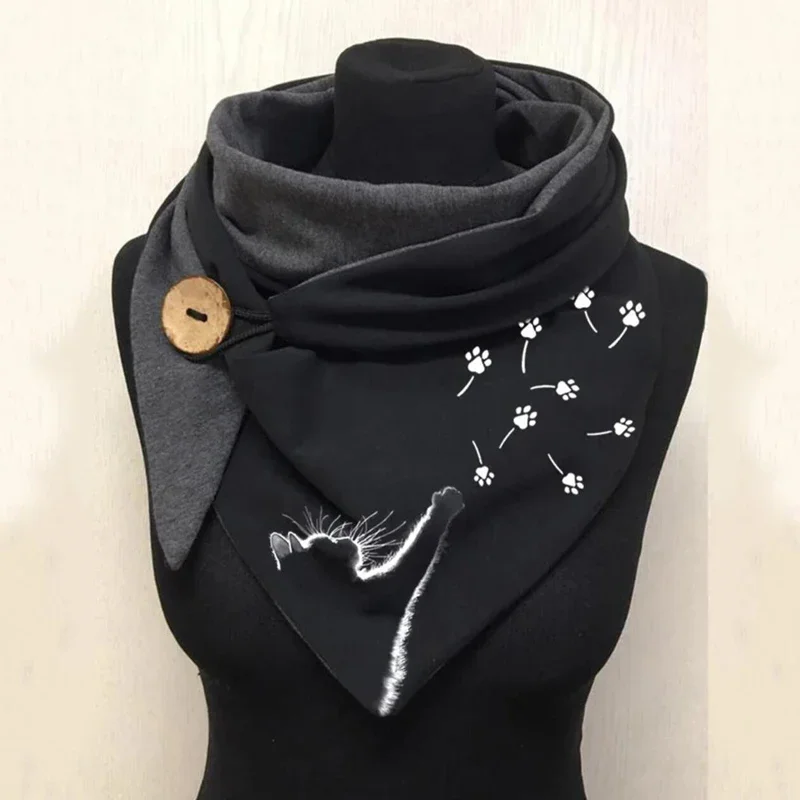 Cat Paw Casual 3D Printed Scarf And Shawl for Women