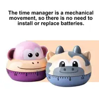 Cooking Timer 60 Minutes Increase Efficiency Cat Dog Cartoon Animal Mechanical Timer Alarm Timer Household Supplies 2