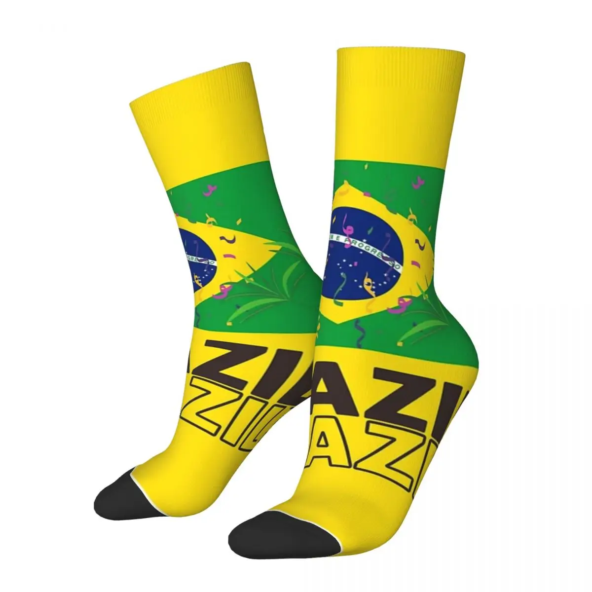 

Brazil National Flag Socks Harajuku Sweat Absorbing Stockings All Season Long Socks Accessories for Man's Woman Birthday Present