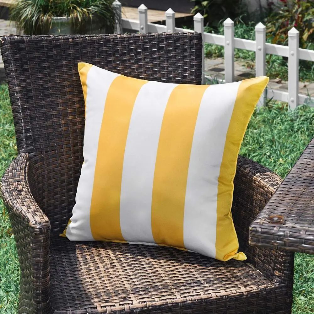 Colorful Waterproof Outdoor Cushion Cover Durable Striped Pillow Cover Modern Pillow Case Sofa
