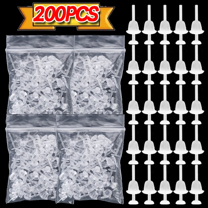 300PCS Transparente Ohrringe Kunststoff Ohrstöpfe für Frauen Männer Anti-Allergie Unsichtbarer Ohrring für Ohrloch Blockade Schmuck Makes – Detail 4