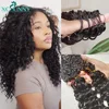 Curly Crochet Human Hair Extensions Knotless Pre Separation Feather Crochet Human Hair Water Wave Invisiable Knot With String 1