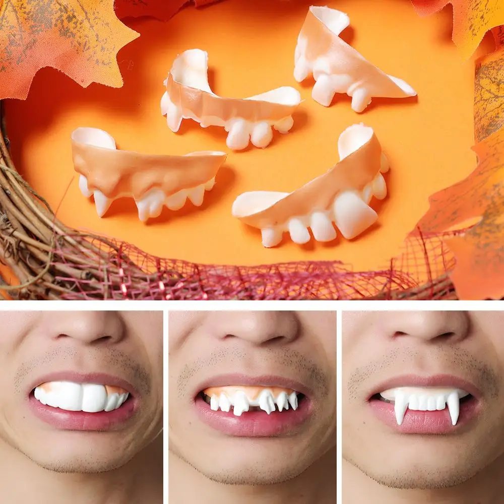 12Pcs Funny Creative Halloween Decoration Party Bags Tooth Toy Rotten Teeth Horror Toys