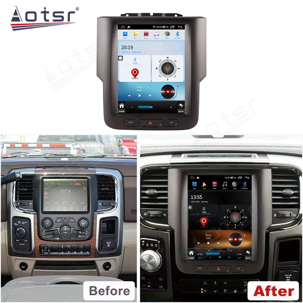 

Android 12.0 256GB For Dodge RAM 2013-2018 Tesla style Car Radio Multimedia Stereo Player Tape Recorder GPS Auto Navi Head Unit