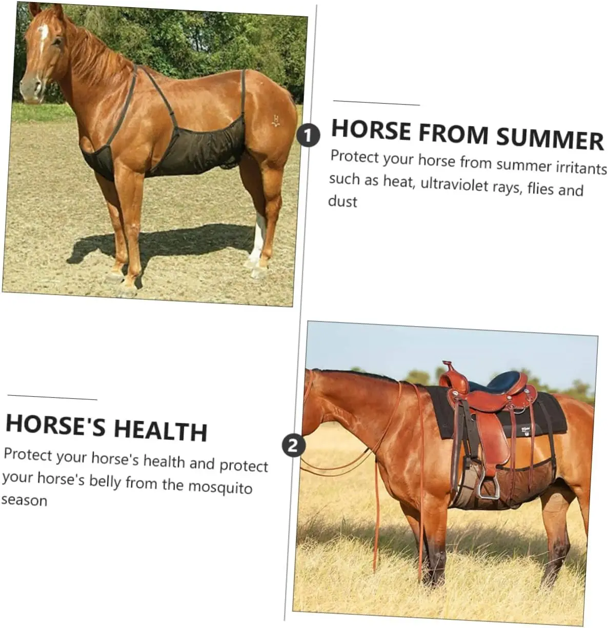 Horse Net Mesh Protective Cover Comfortable Elasticity Bite Outdoor Anti-Scratch Horse Abdomen Anti-Mosquito Adjustable