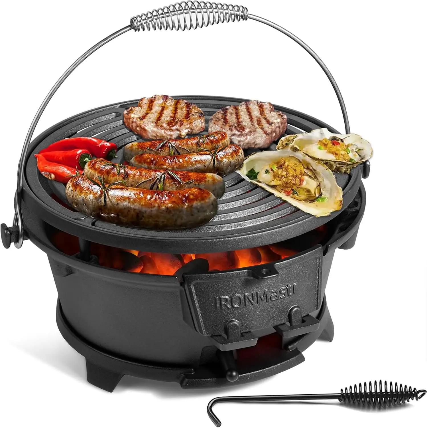 Mini gril à charbon de bois portable Hibachi, gril sans fumée