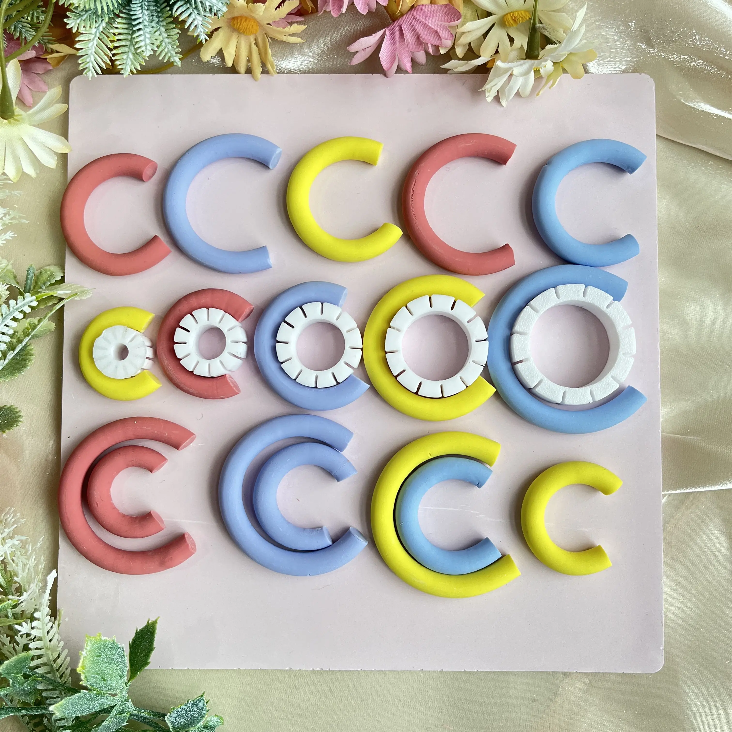 도예DIY 반짝이 광택 유약 세라믹 도자기 루즈 비즈 로트, 주얼리 제작 DIY 공예품 10개, 14mm 11 부드러운 도자기 귀걸이 폴리머 클레이 커터, 직경 15mm, 20mm, 25mm, 30mm, 35mm 링 모양 몰드, DIY 귀걸이 펜던트 보석 제작 도구