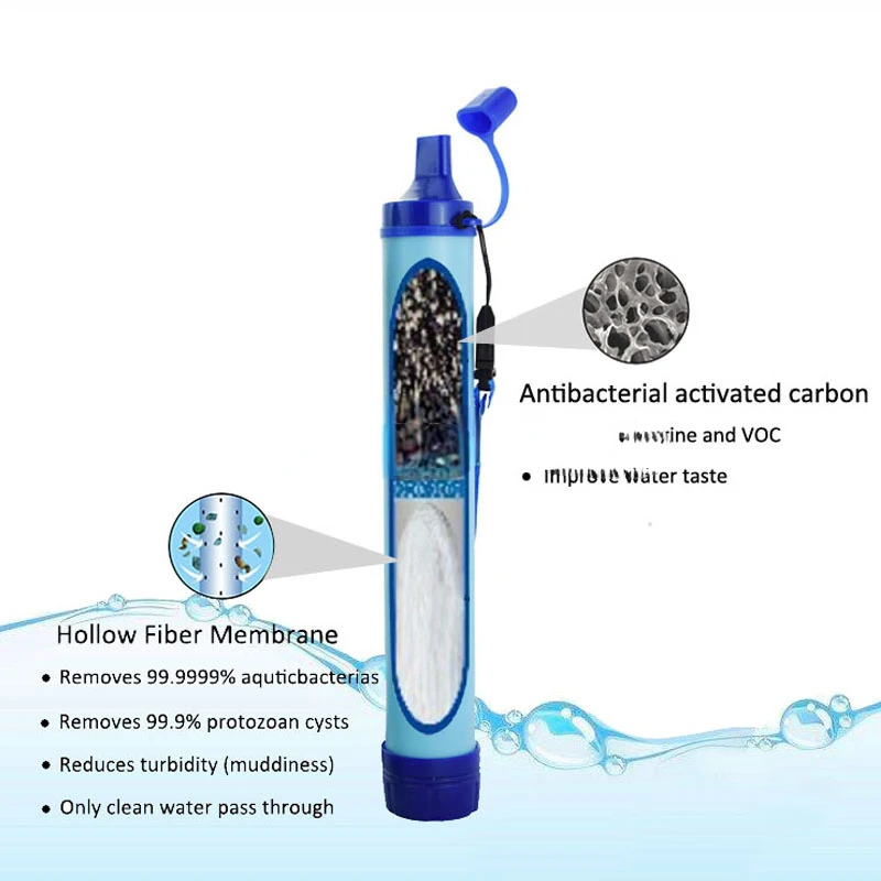 

Outdoor Portable Water Filter Carbon membrane Straw Outdoor drinking