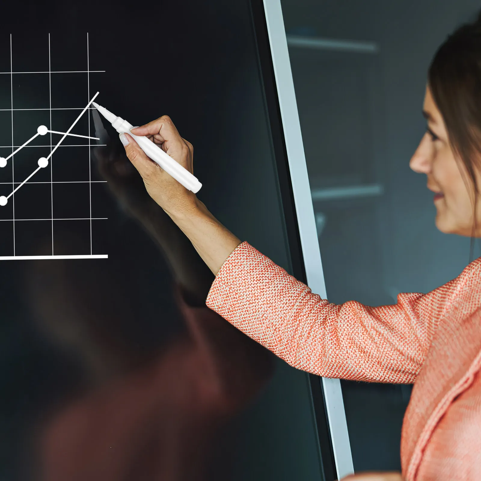 4Pcs 액체 분필 펜 유리 칠판 거울 용 흰색 세척 가능 지울 수있는 창 마커 종이 플라스틱 표면 크리 에이 티브 아트