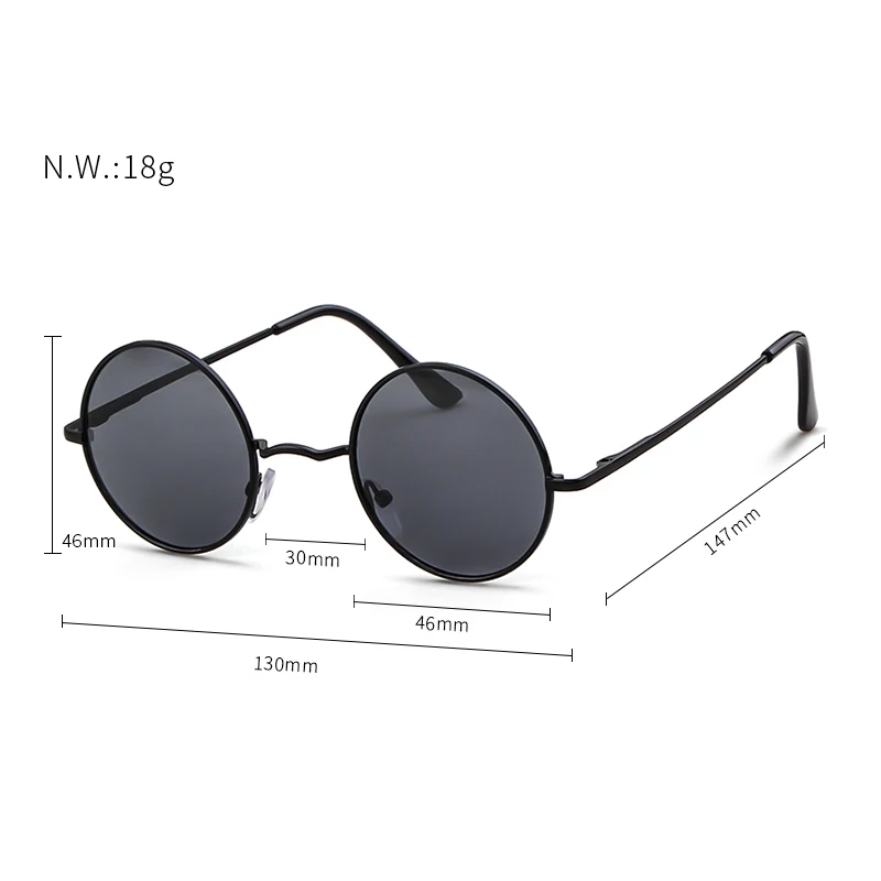 Round Sunglasses Men Polarized UV400 High Quality Brand Design Vintage Retro Circle Frame Sun Glasses Women Yellow Lens 801B 4