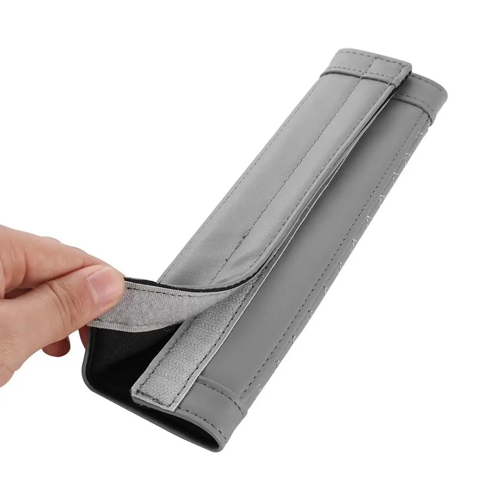 1 Pair Car Safety Seat Belt Faux Leather Head Cushion Shoulder Pad Cover Placid