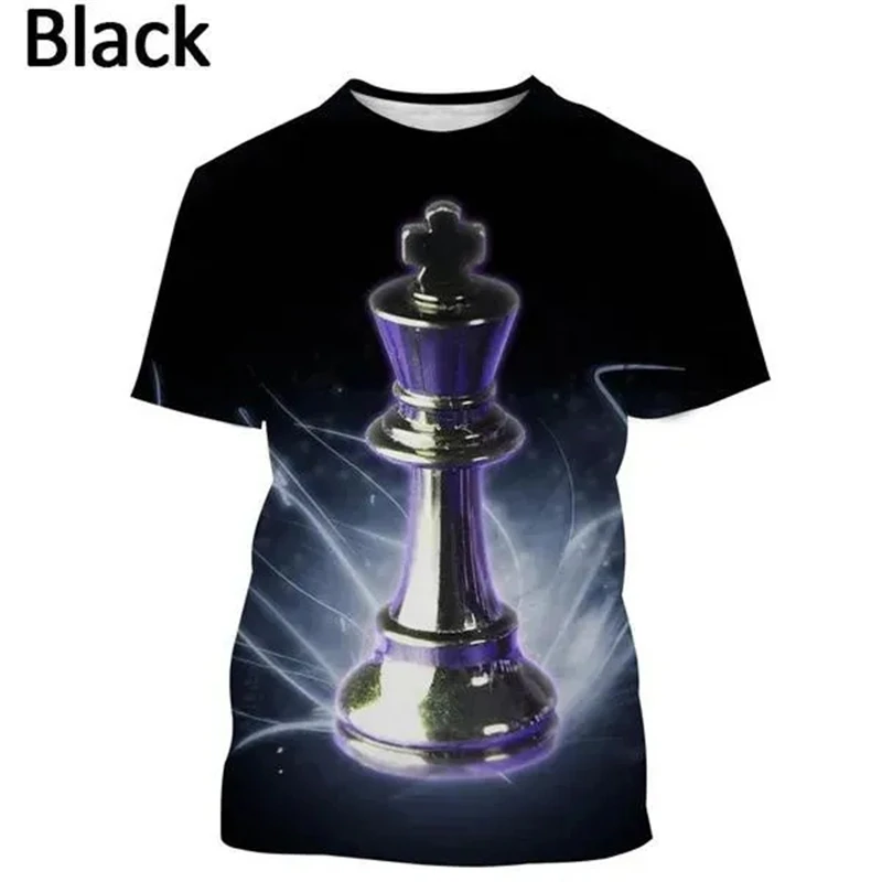 3D-Schach-Print-T-Shirt für Herren, lustiges Grafik-T-Shirt, Sommertrend, Harajuku, Oversize, Kurzarm, Freizeit, O-Ausschnitt, Oberteile, T-Shirts – Detail 16