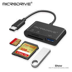 Universal 3 - in - 1 USB - C Hub with Multi - Card Reader and USB Support (Black)