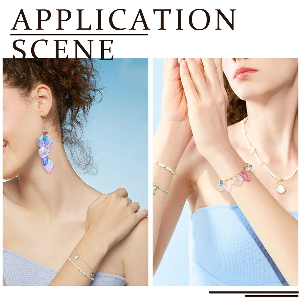 100Pcs Handmade Petaline Lampwork Beads Dangle Pendant Gradient Color for Jewelry Making DIY Bracelet Keychain Earring