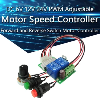 Regolatore di velocità del motore DC Regolatore PWM DC 6V 12V 24V Interruttore avanti e indietro Regolatore del motore Controllo della velocità regolabile