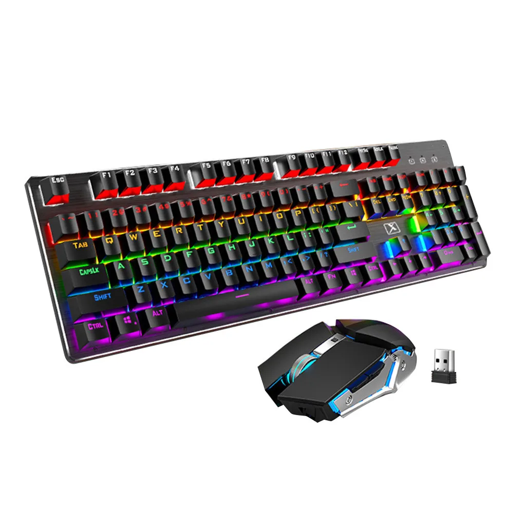 best pc mouse Free Shipping Ouhaobin X200 Dual Mode Key Ergonomic Game Wireless Mix Backlit Mechanical Panel Keyboard For Laptop Desktop Pc led gaming mouse