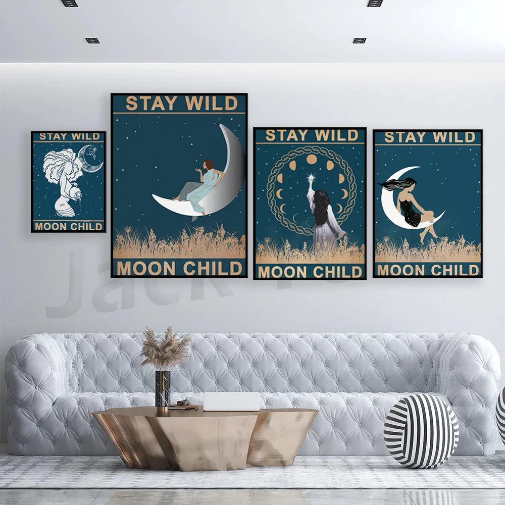 

Stay Wild Moon Child, Unique Posters, Vintage Poster, Bedroom Art, Spiritual Art, Wall Art Decor, Wall Art Decor, Quote Posters