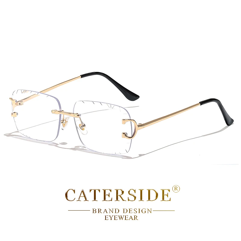 HEPIDEM Alloy Rimless Glasses Frame Men 2022 Frameless Square Prescrip