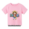 New Summer Short Sleeve Anime One Pieces Printed T-shirt  Children Summer Cool Streetwear Cool Boy Girl Kids Tops 4