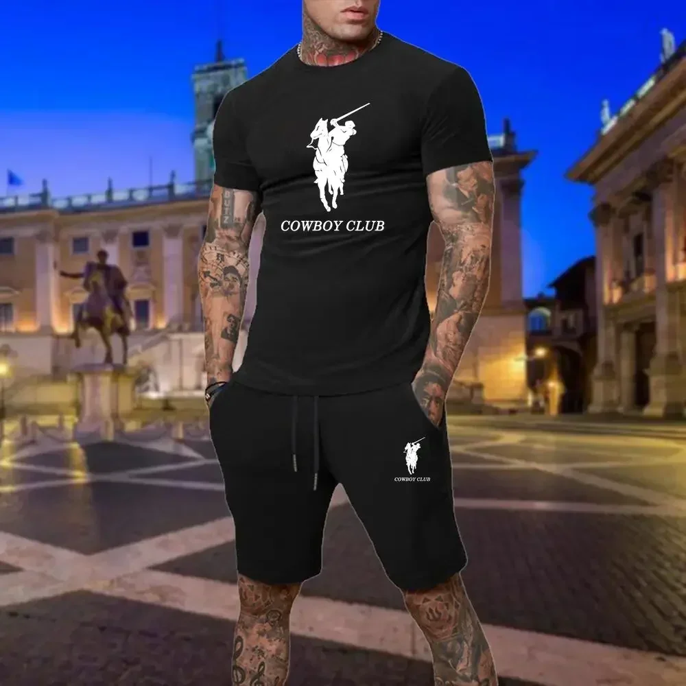 

Mens Short Sets Outfit 2024 Summer Suit 2-Piece Designer Clothes Luxury Fashion Sports Oversize T Shirt + Bermuda Shorts Man Set