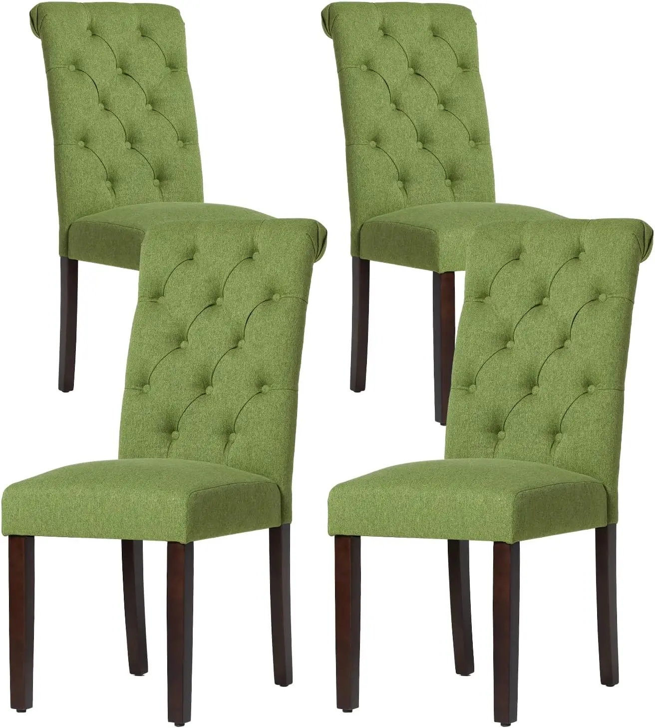 

Tufted Parsons Dining Chairs Set of 4, Elegant Fabric Upholstered Dining Room Chairs Accent Side Chairs, Comfortable Padded Seat